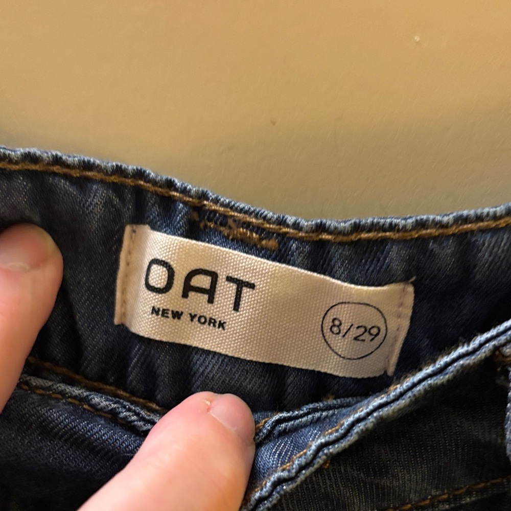 Oat New York Dark Blue Wide Leg Jeans - Picture 2 of 7